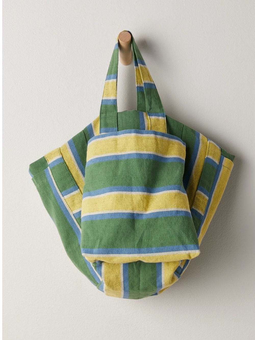 Free People oksana tote Green, Yellow & Blue Striped Tote Bag - Picture 4 of 12